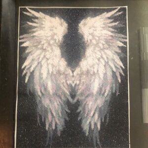 Elegant Angel Wings Art Painting - Black and White